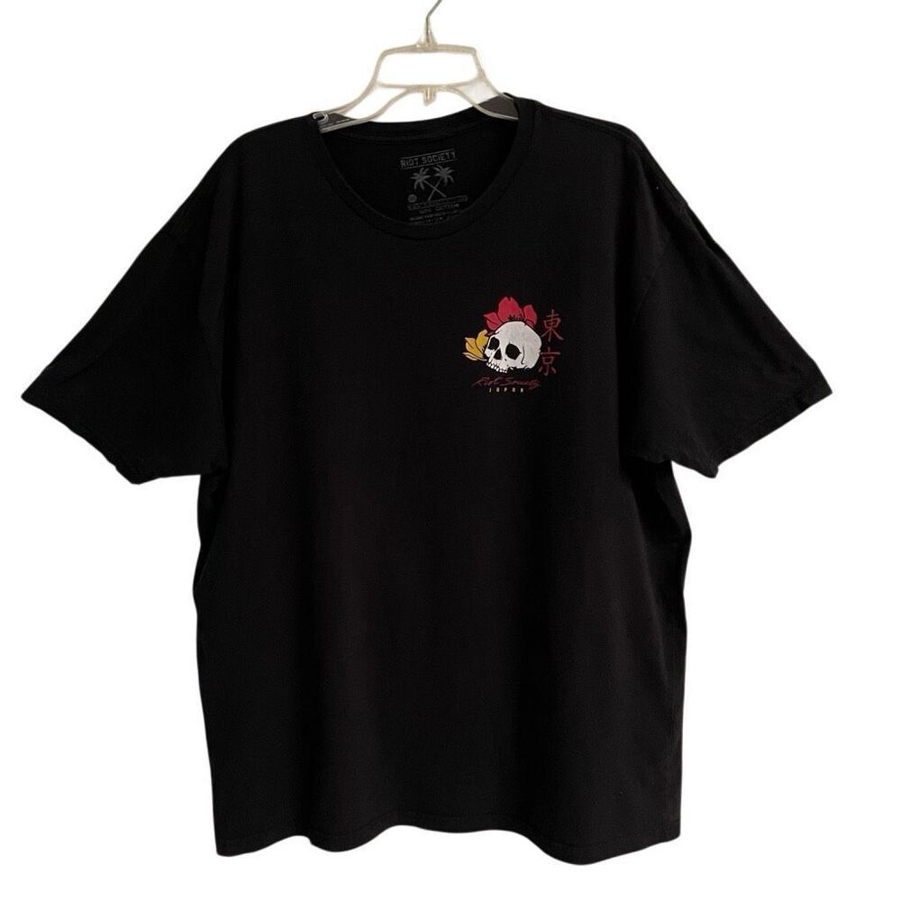 Riot Society‎ Japan Skeleton Geisha Men’s XXL Short Sleeve Black T-Shirt USA